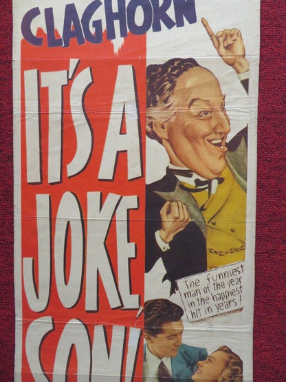 IT'S A JOKE SON US INSERT (14"x 36") POSTER KENNY DELMAR UNA MERKEL 1947 Rendezvous Cinema Movie posters