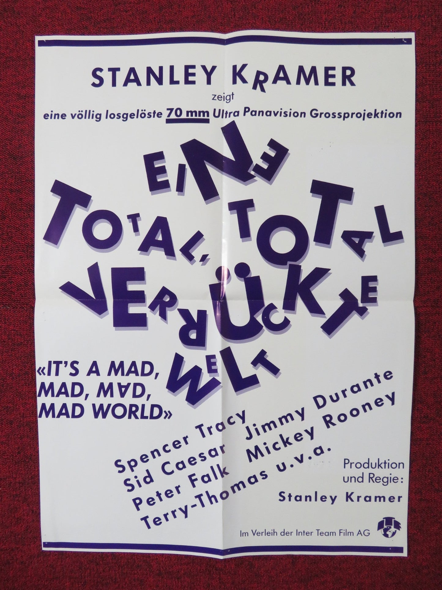 IT'S A MAD MAD MAD MAD WORLD GERMAN POSTER SPENCER TRACY SID CAESAR 1963 Rendezvous Cinema Movie posters