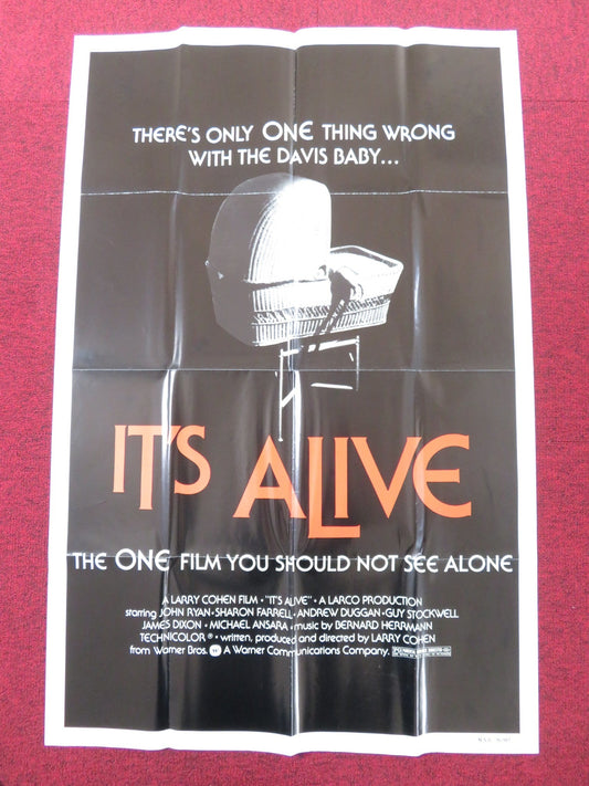 IT'S ALIVE FOLDED US ONE SHEET POSTER LARRY COHEN JOHN RYAN SHARON FARRELL 1974 Rendezvous Cinema Movie posters