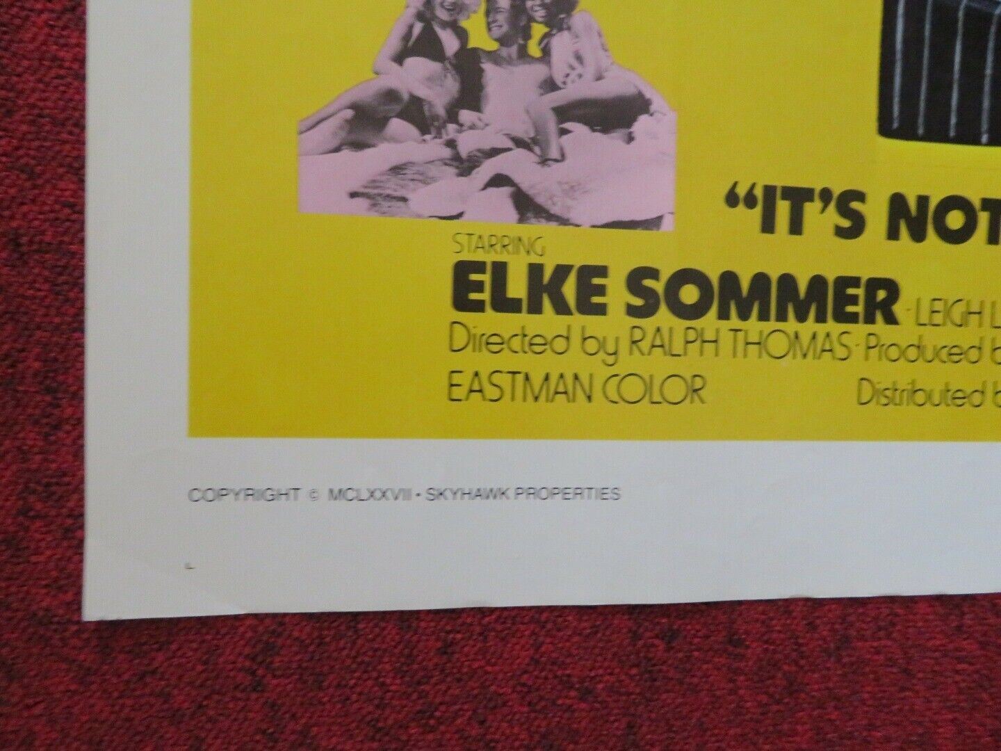 IT'S NOT THE SIZE THAT COUNTS FOLDED US ONE SHEET POSTER "LEIGH LAWSON 1974 Movie posters