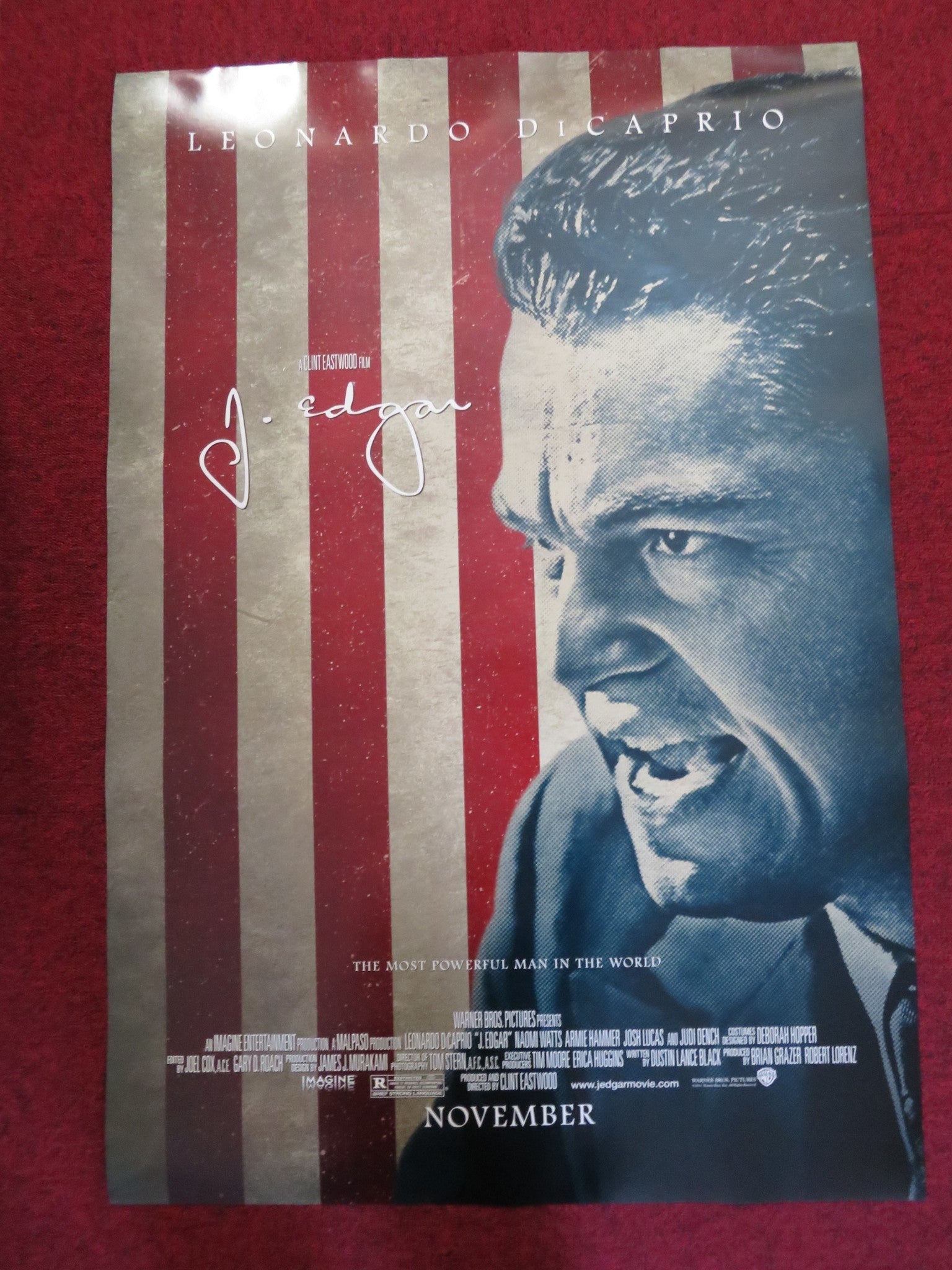 J. EDGAR - A US ONE SHEET ROLLED POSTER CLINT EASTWOOD LEONARDO DICAPRIO 2011 Rendezvous Cinema Movie posters