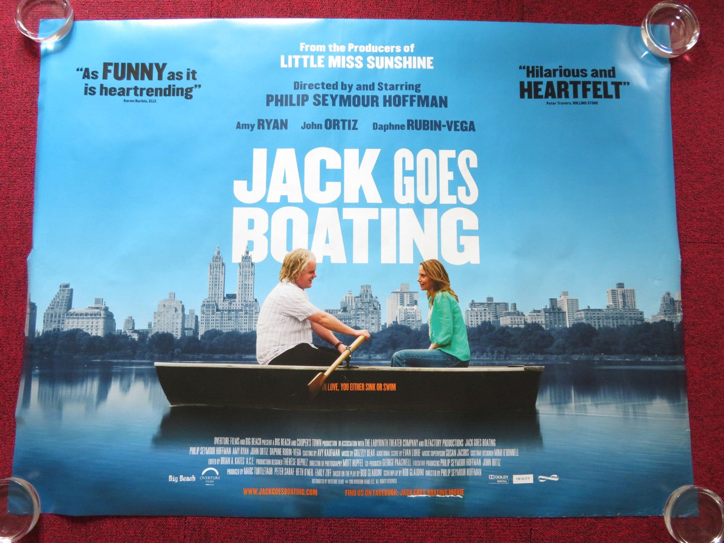 JACK GOES BOATING UK QUAD ROLLED POSTER PHILIP SEYMOUR HOFFMAN 2010 Rendezvous Cinema Movie posters