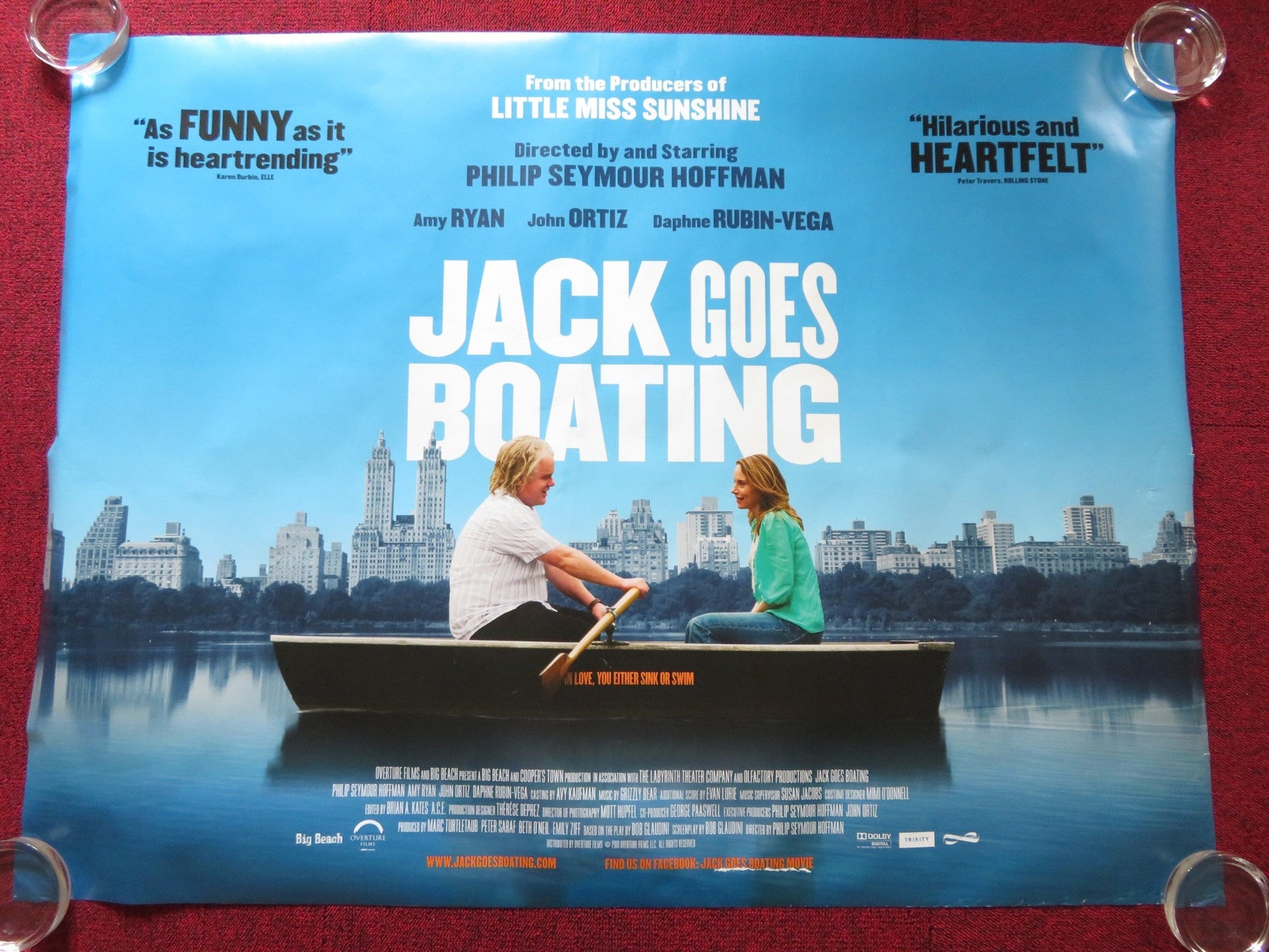 JACK GOES BOATING UK QUAD ROLLED POSTER PHILIP SEYMOUR HOFFMAN 2010 Rendezvous Cinema Movie posters