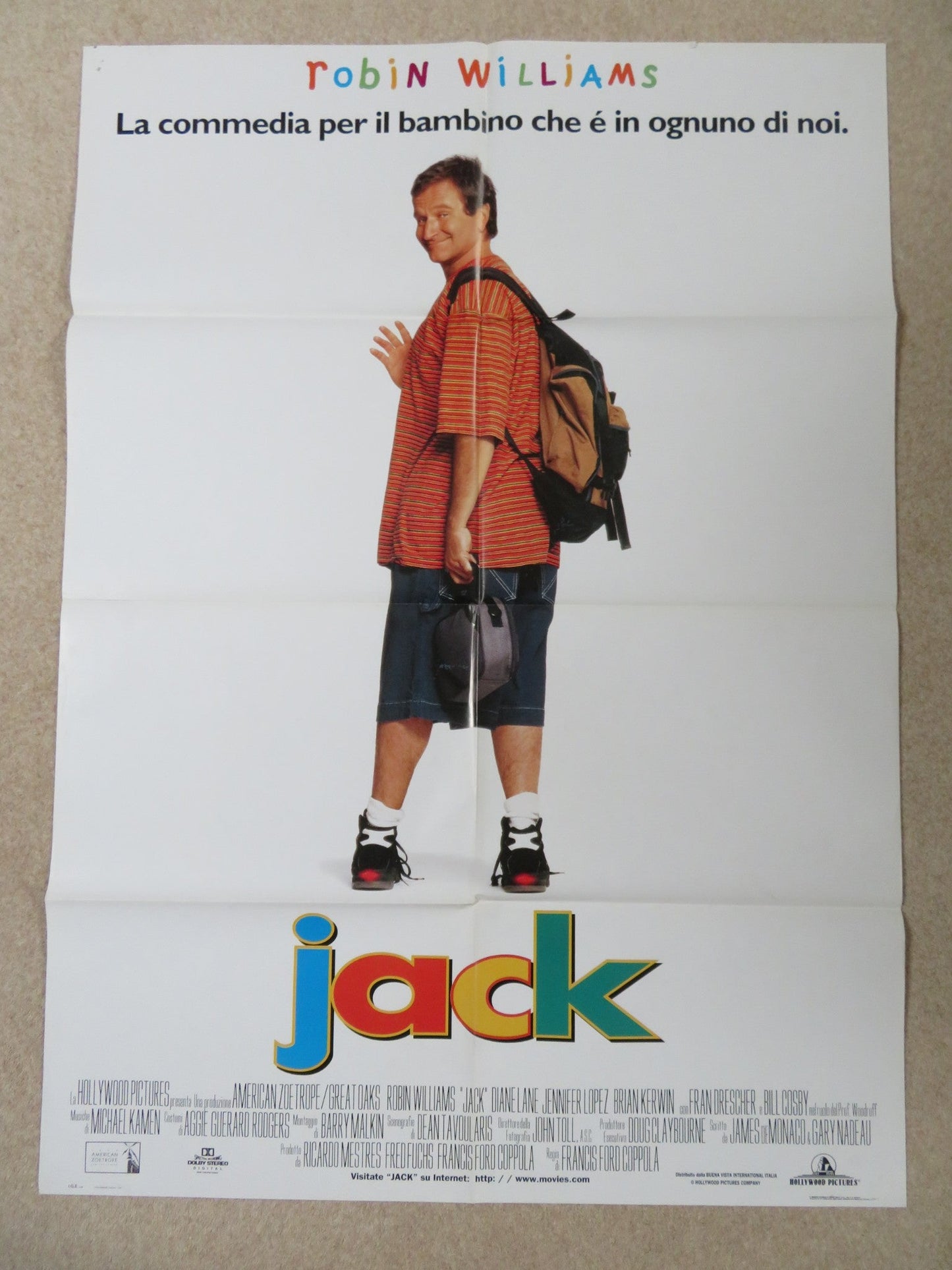 JACK ITALIAN 2 FOGLIO POSTER ROBIN WILLIAMS DIANE LANE 1996 Rendezvous Cinema Movie posters