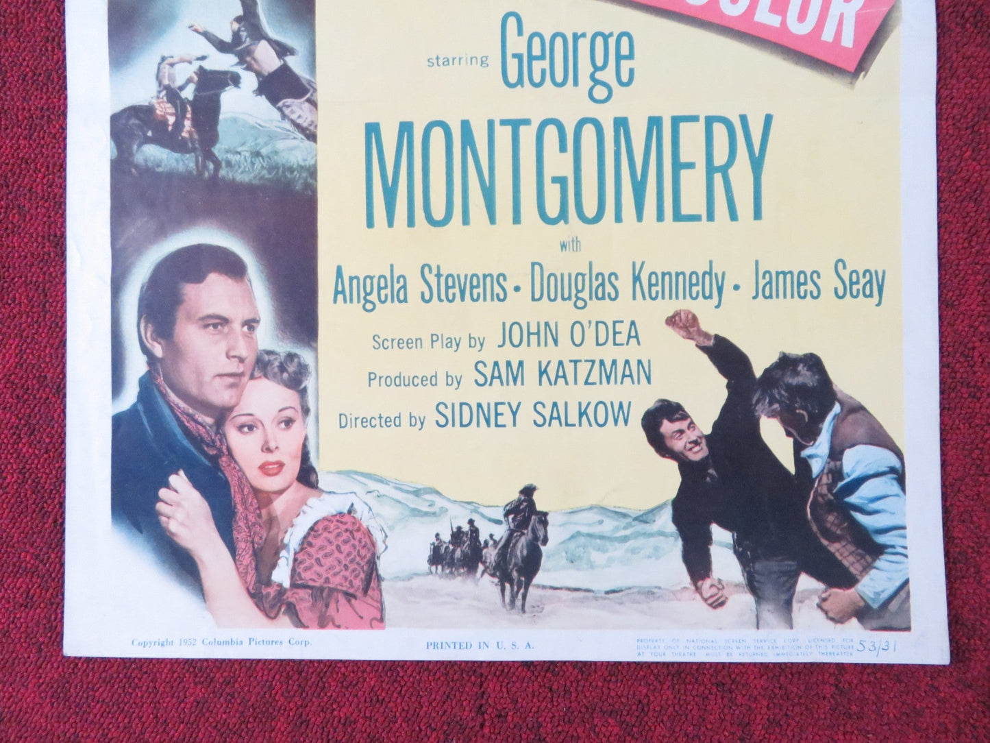 JACK MCCALL, DESPERADO US INSERT (14"x 36") POSTER GEORGE MONTGOMERY 1953 Rendezvous Cinema Movie posters