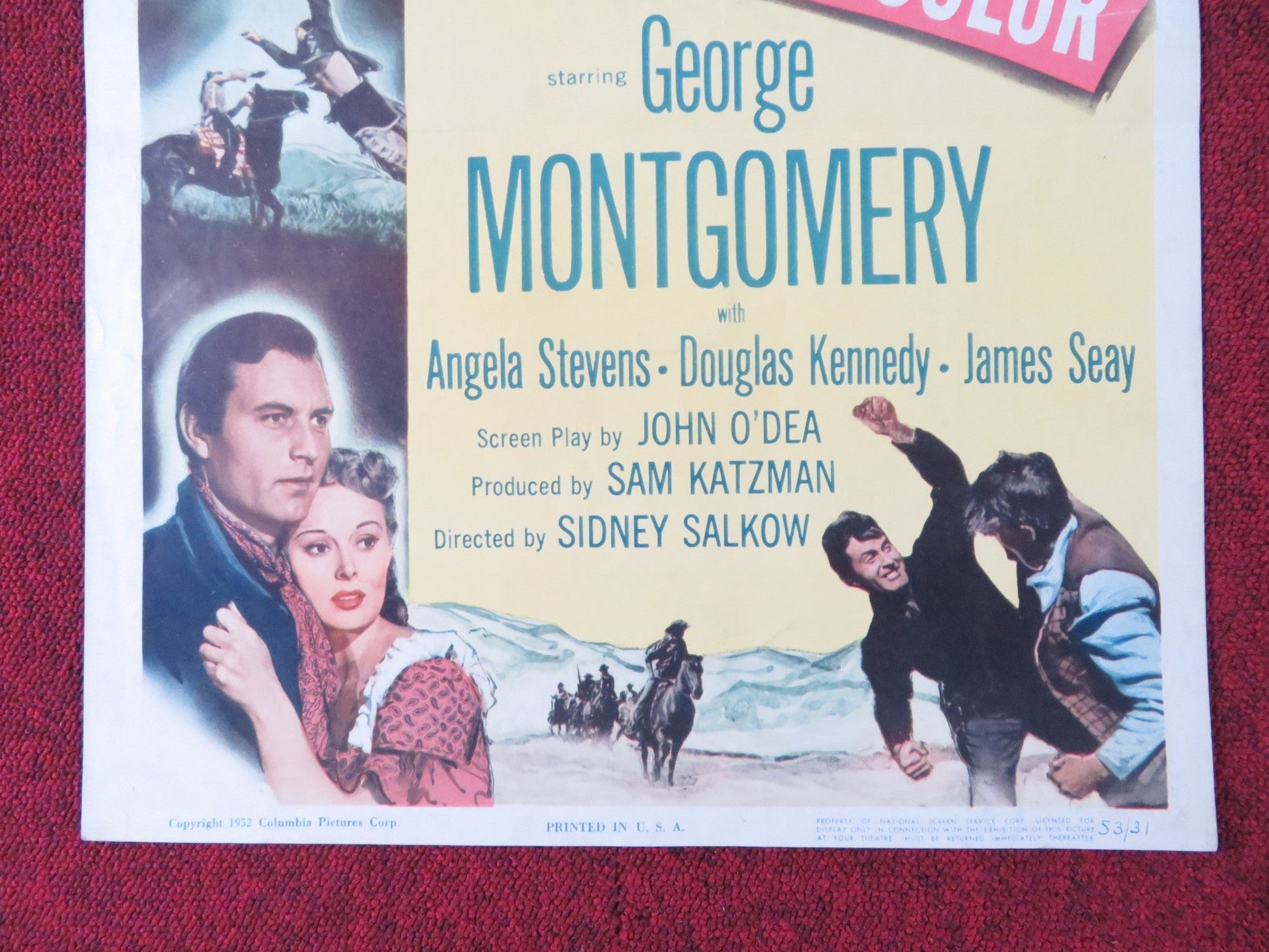 JACK MCCALL, DESPERADO US INSERT (14"x 36") POSTER GEORGE MONTGOMERY 1953 Rendezvous Cinema Movie posters