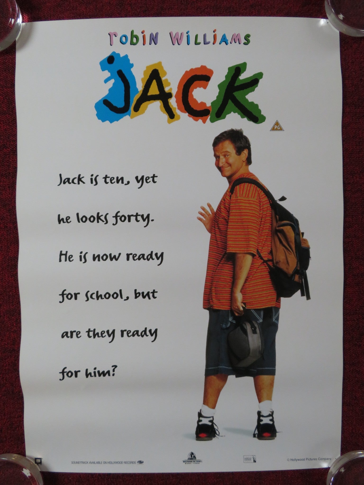 JACK VHS POSTER ROBIN WILLIAMS DIANE LANE 1996 Rendezvous Cinema Movie posters