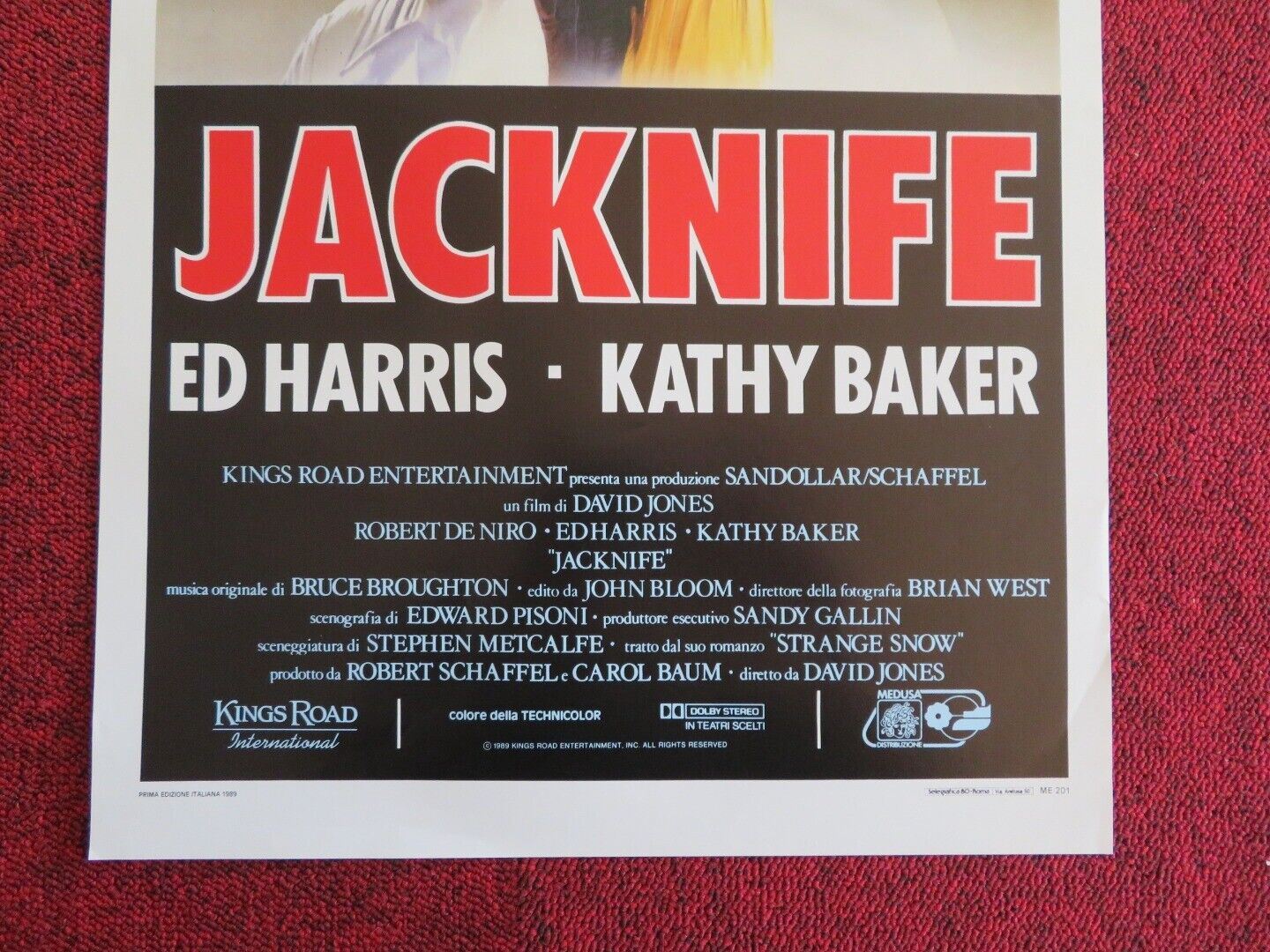 JACKNIFE ITALIAN LOCANDINA (27.5"x13") POSTER ROBERT DENIRO ED HARRIS 1989 Rendezvous Cinema Movie posters
