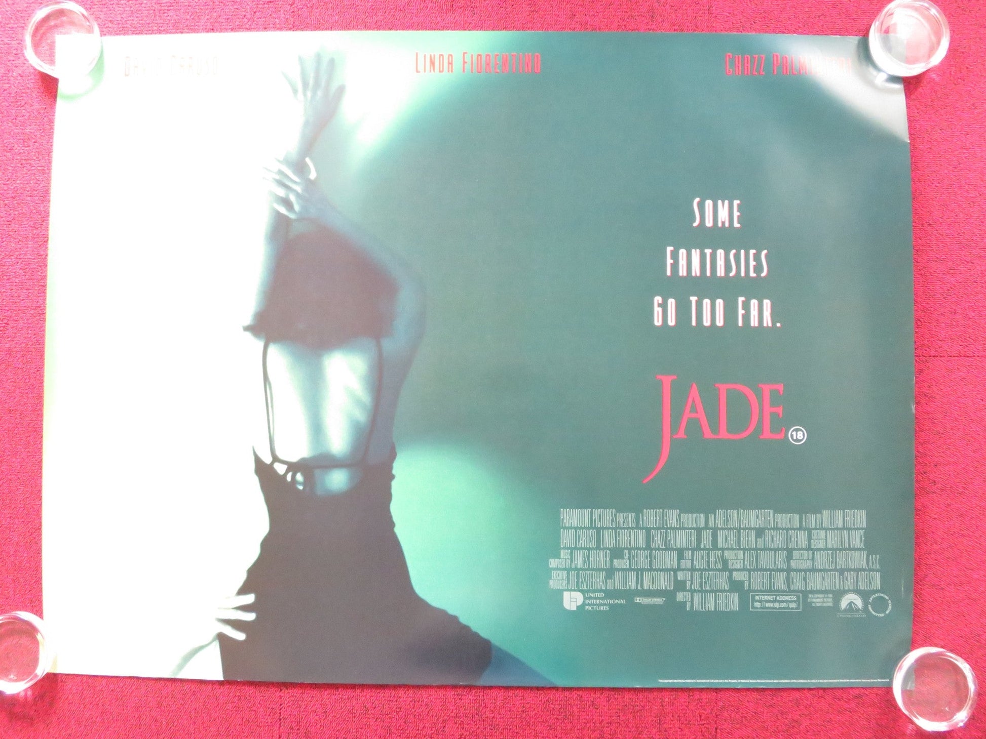 JADE UK QUAD (30"x 40") ROLLED POSTER DAVID CARUSO LINDA FIORENTINO 1995 Rendezvous Cinema Movie posters