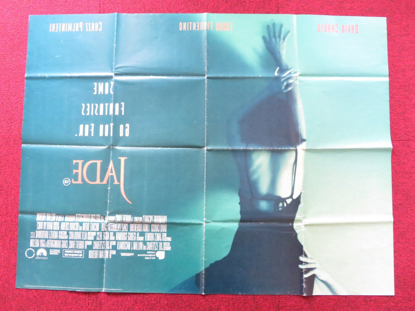 JADE UK QUAD POSTER FOLDED DAVID CARUSO LINDA FIORENTINO 1995 Rendezvous Cinema Movie posters