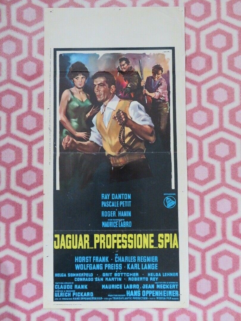 JAGUAR...PROFESSIONE...SPIA ITALIAN LOCANDINA (27.5"x 13") POSTER RAY DANTON Movie posters