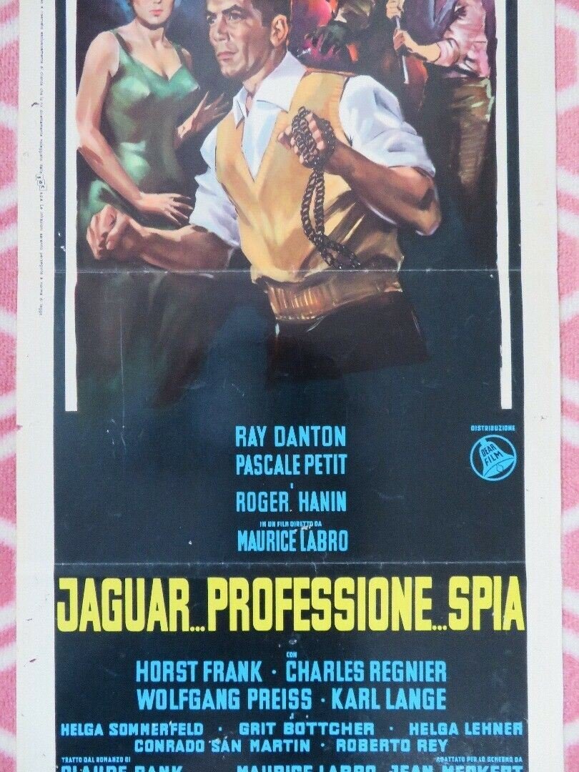 JAGUAR...PROFESSIONE...SPIA ITALIAN LOCANDINA (27.5"x 13") POSTER RAY DANTON Movie posters