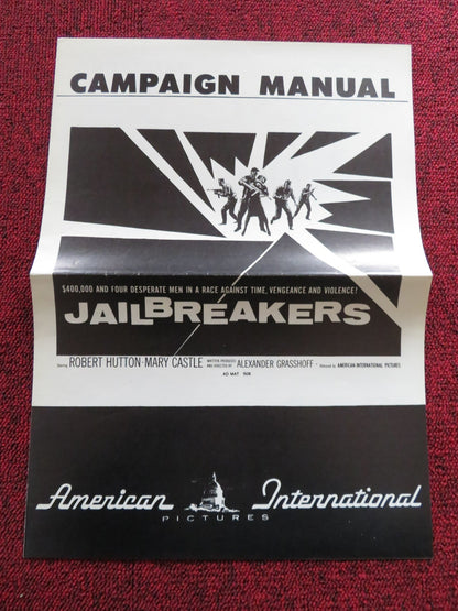 JAILBREAKERS US PRESSBOOK UNCUT ROBERT HUTTON MARY CASTLE 1960 Rendezvous Cinema Movie posters