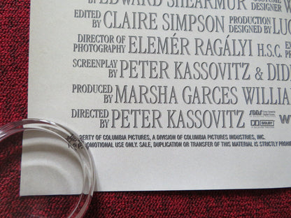 JAKOB THE LIAR UK QUAD (30"x 40") ROLLED POSTER ROBIN WILLIAMS H. T. GORDON 1999 Rendezvous Cinema Movie posters