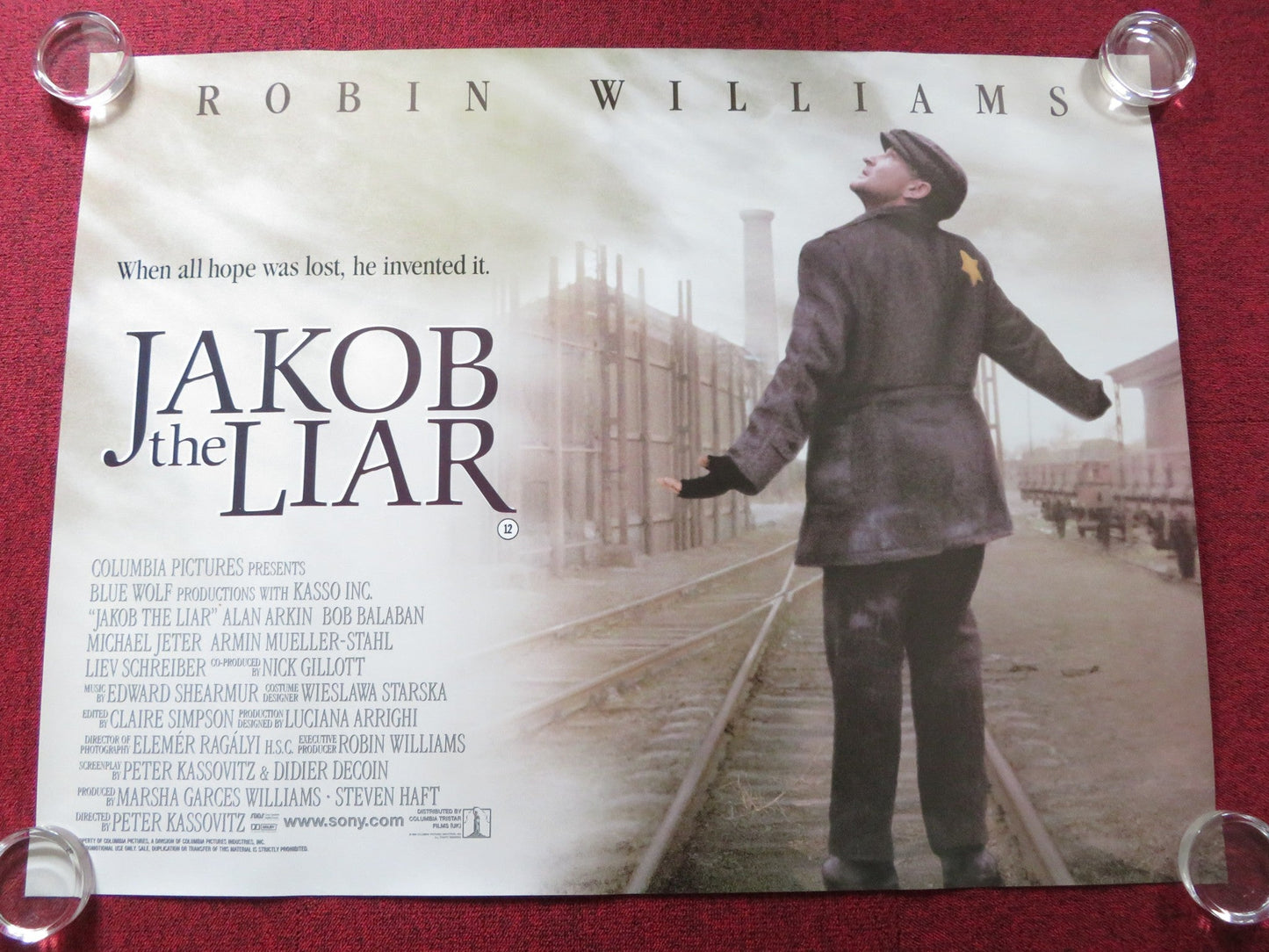 JAKOB THE LIAR UK QUAD (30"x 40") ROLLED POSTER ROBIN WILLIAMS H. T. GORDON 1999 Rendezvous Cinema Movie posters