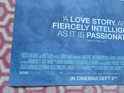 JANE EYRE QUAD (30"x 40") ROLLED POSTER MIA WASIKOWKA MICHAEL FASSBENDER 2011 Rendezvous Cinema Movie posters