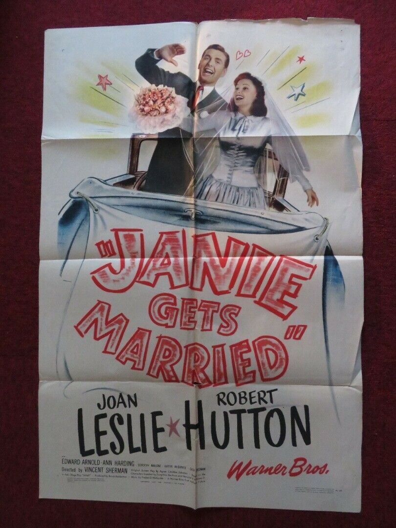 JANIE GETS MARRIED FOLDED US ONE SHEET POSTER JOAN LESLIE ROBERT HUTTON 1946 Movie posters