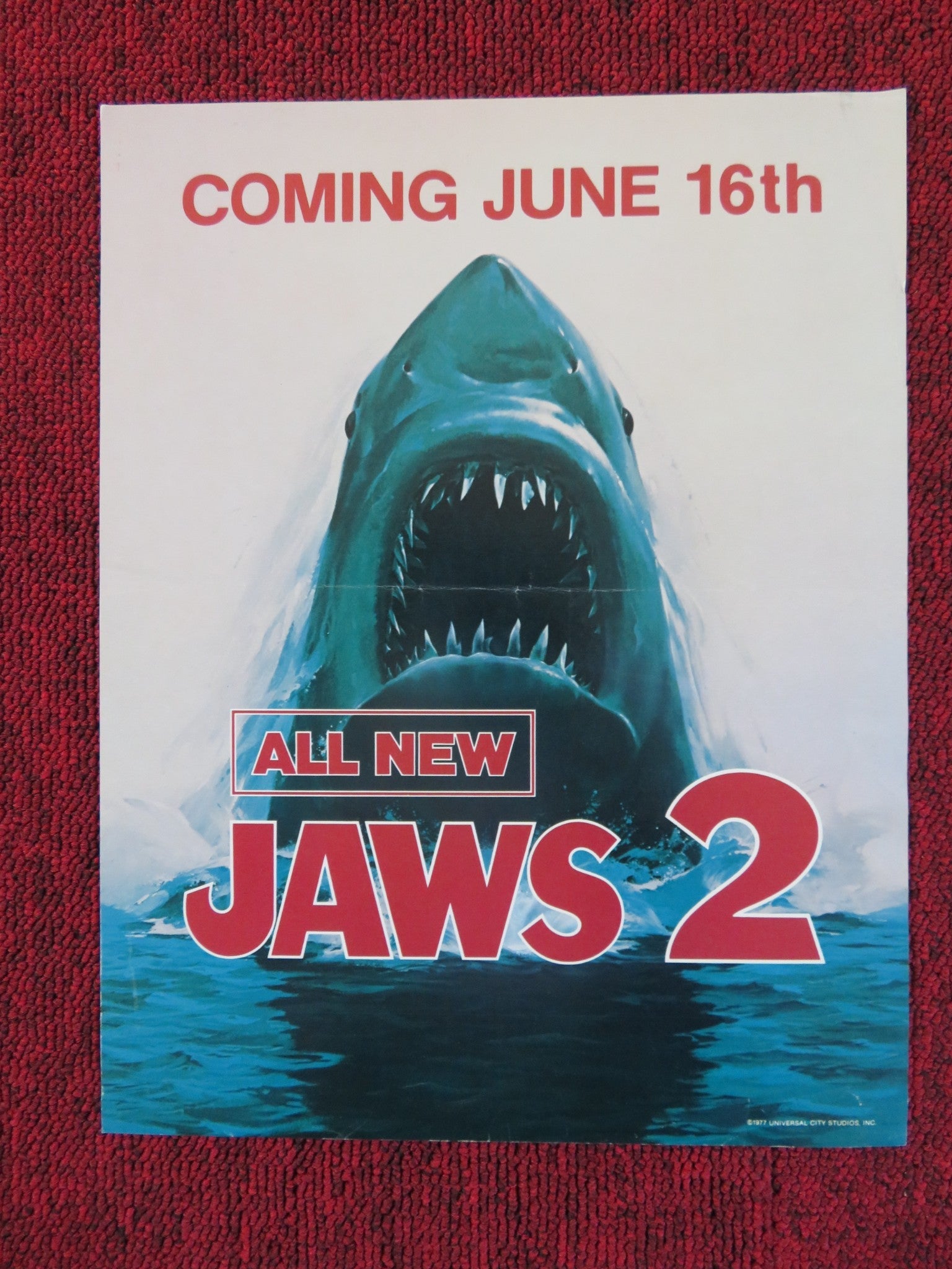 JAWS 2 MINI POSTER ROY SCHEIDER LORRAINE GRAY 1978 Rendezvous Cinema Movie posters
