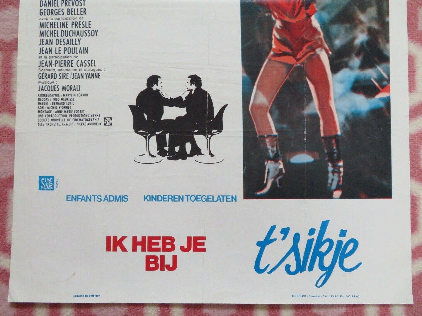 JE TE TIENS TU ME TIENS PAR LA BARBICHETTE BELGIUM (18.5"x14") POSTER 1979 Movie posters