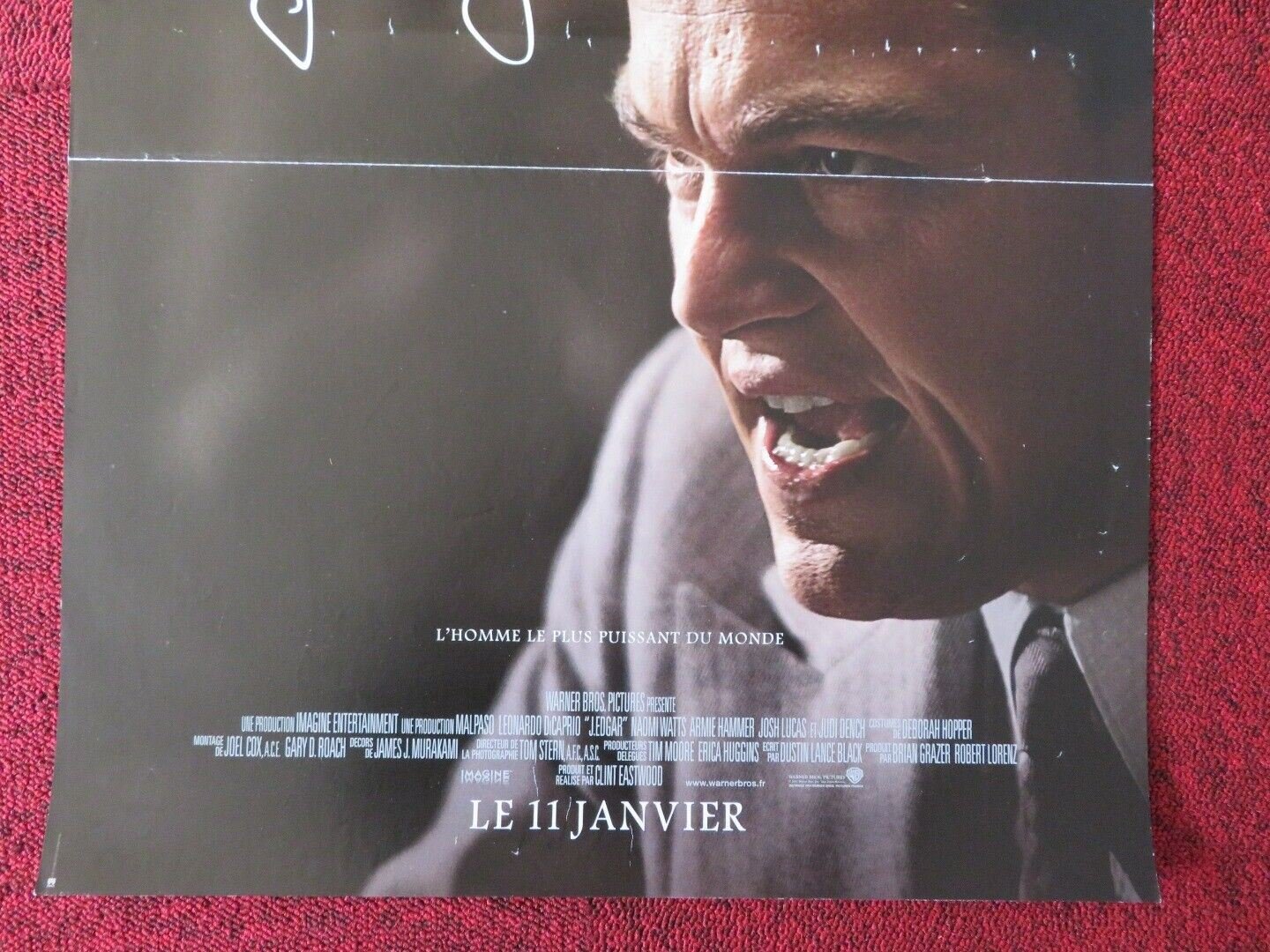 J.EDGAR FRENCH (15"x 21") POSTER LEONARDO DICAPRIO JOSH HAMILTON 2011 - Rendezvous Cinema