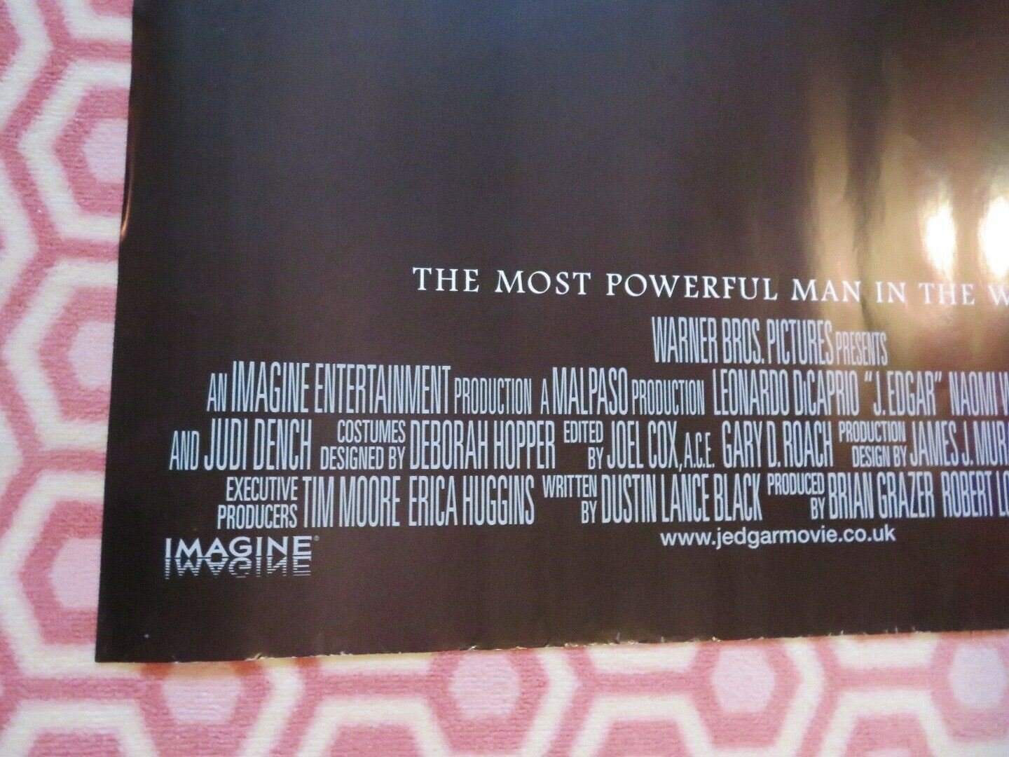 J.EDGAR QUAD (30"x 40") ROLLED POSTER LEONARDO DICAPRIO NAOMI WATTS C.EASTWOOD Movie posters