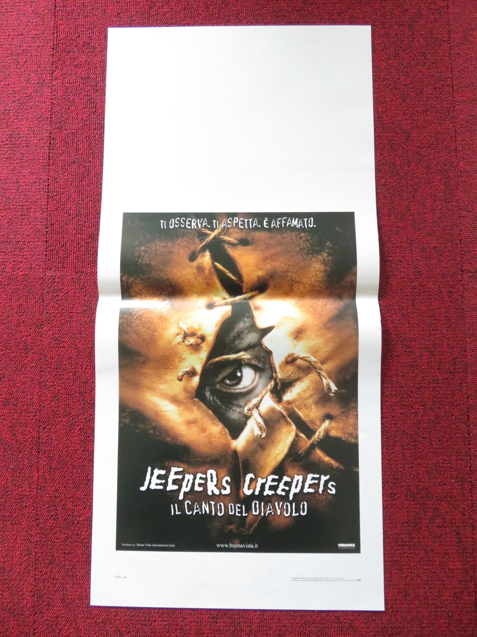 JEEPERS CREEPERS ITALIAN LOCANDINA POSTER GINA PHILIPS JUSTIN LONG 2001 Rendezvous Cinema Movie posters