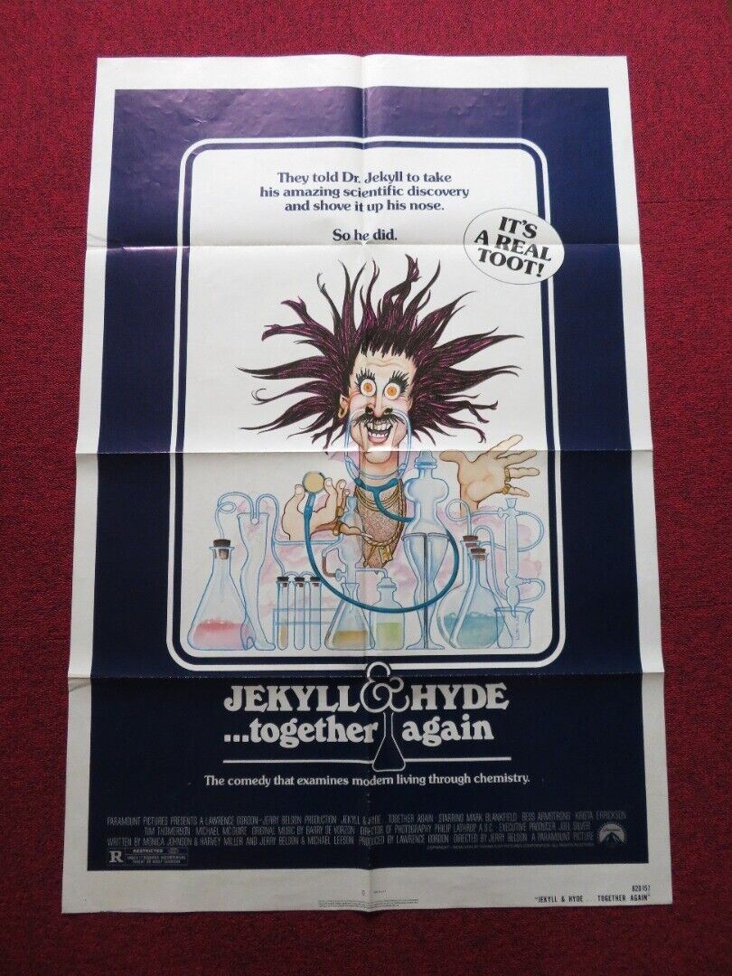 JEKYLL & HYDE ... TOGETHER AGAIN FOLDED US ONE SHEET POSTER MARK BANKFIELD 1982 Rendezvous Cinema Movie posters