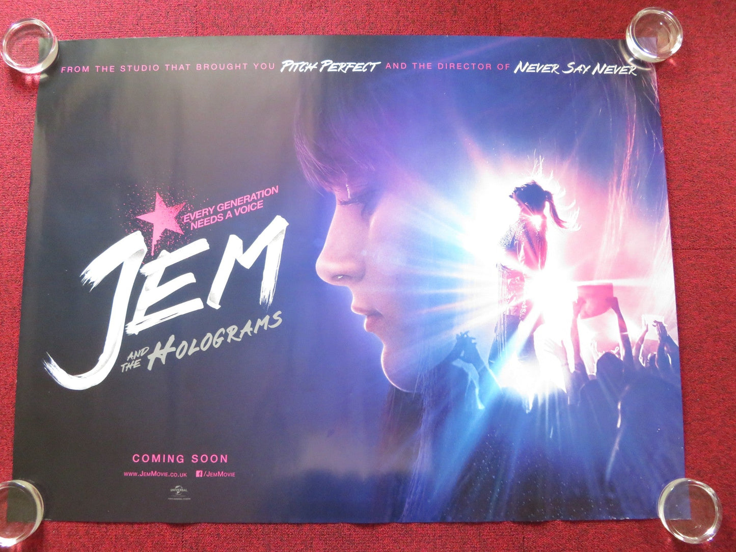 JEM AND THE HOLOGRAMS UK QUAD ROLLED POSTER AUBREY PEEPLES STEFANIE SCOTT 2015 Rendezvous Cinema Movie posters