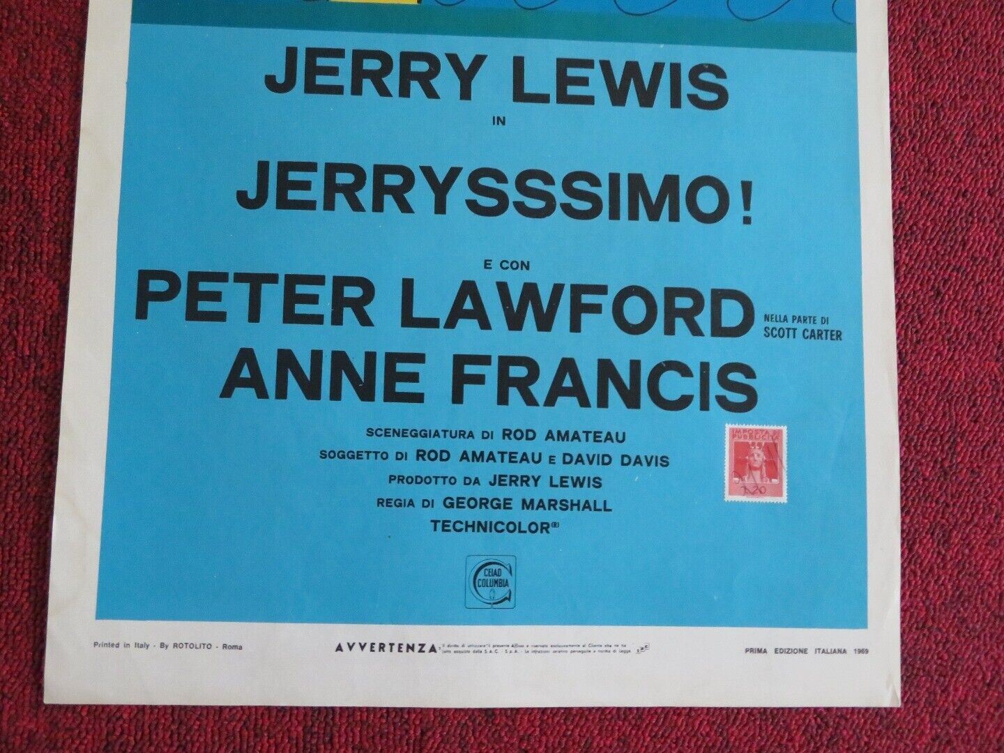 JERRYSSSIMO / Hook, Line and Sinker ITALIAN LOCANDINA (27.5"x13") POSTER 1969 Movie posters
