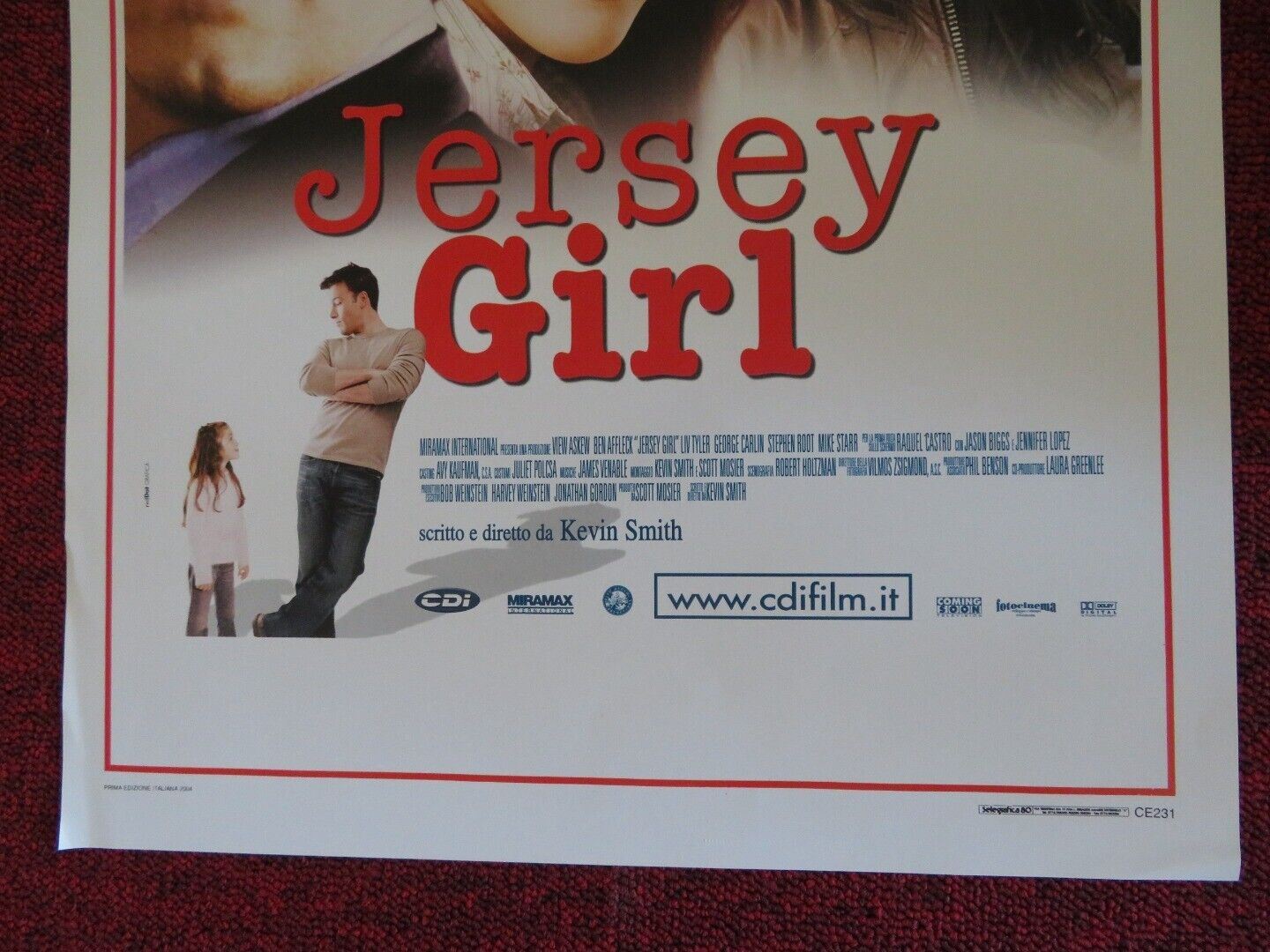 JERSEY GIRL ITALIAN LOCANDINA (27"x13") POSTER BEN AFFLECK JENNIFER LOPEZ 2004 - Rendezvous Cinema