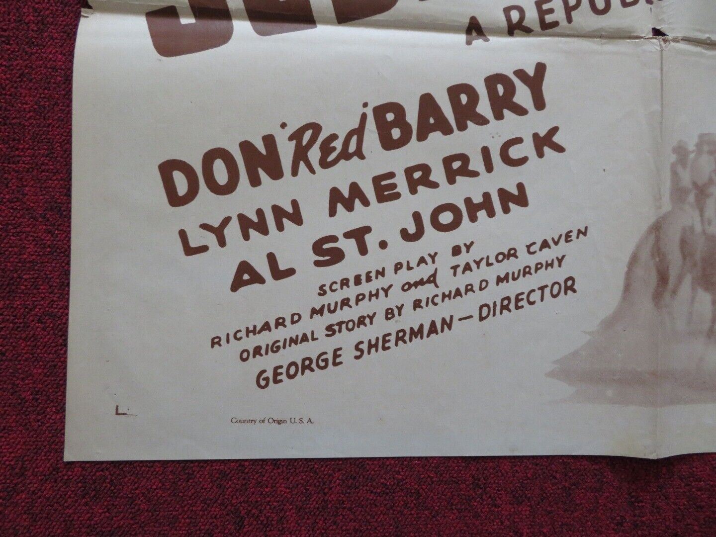JESSE JAMES, JR. FOLDED US ONE SHEET POSTER DON 'RED' BARRY LYNN MERRICK R1942 - Rendezvous Cinema