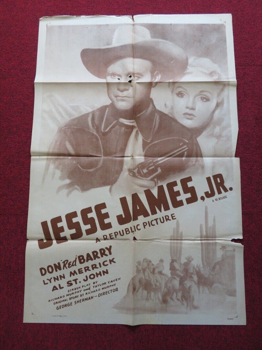 JESSE JAMES, JR. FOLDED US ONE SHEET POSTER DON 'RED' BARRY LYNN MERRICK R1942 - Rendezvous Cinema
