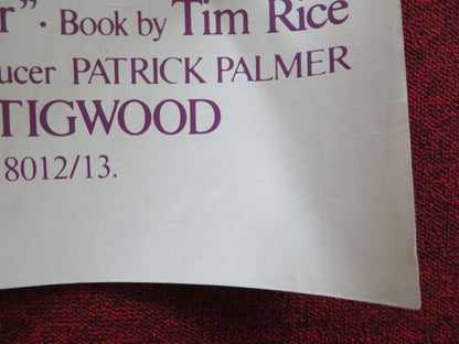 JESUS CHRIST SUPERSTAR UK QUAD POSTER FOLDED TED NEELEY CARL ANDERSON 1973 Rendezvous Cinema Movie posters