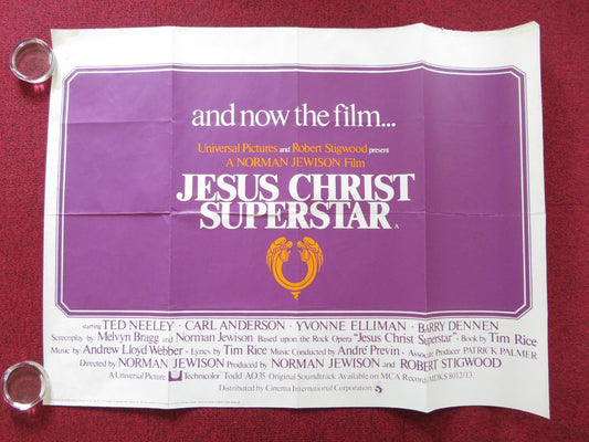 JESUS CHRIST SUPERSTAR UK QUAD POSTER FOLDED TED NEELEY CARL ANDERSON 1973 Rendezvous Cinema Movie posters