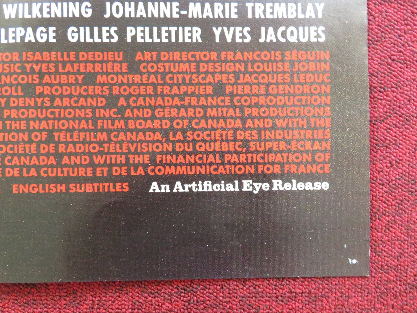 JESUS OF MONTREAL UK QUAD POSTER FOLDED LOTHAIRE BLUTEAU C. WILKENING 1989 Rendezvous Cinema Movie posters