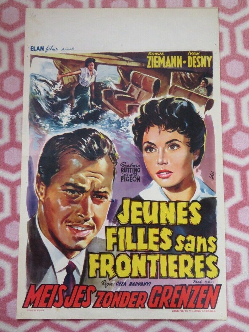 JEUNES FILLES SANS FRONTIERES BELGIUM (21.5"x 14") POSTER SONJA ZIEMAN 1955 Movie posters
