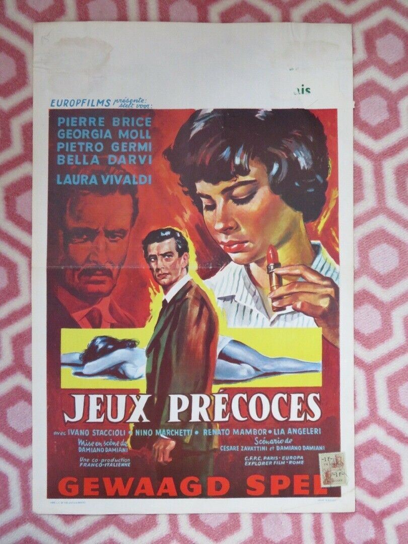 JEUX PRECOCES/ LIPSTICK BELGIUM (21.5"x14") POSTER PIERRE BRICE 1960 Movie posters