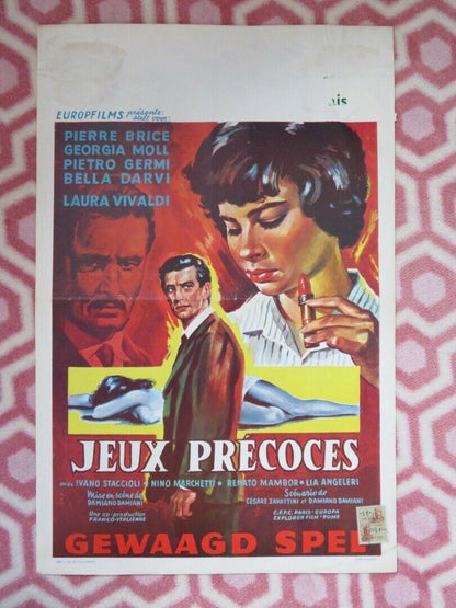 JEUX PRECOCES/ LIPSTICK BELGIUM (21.5"x14") POSTER PIERRE BRICE 1960 Movie posters