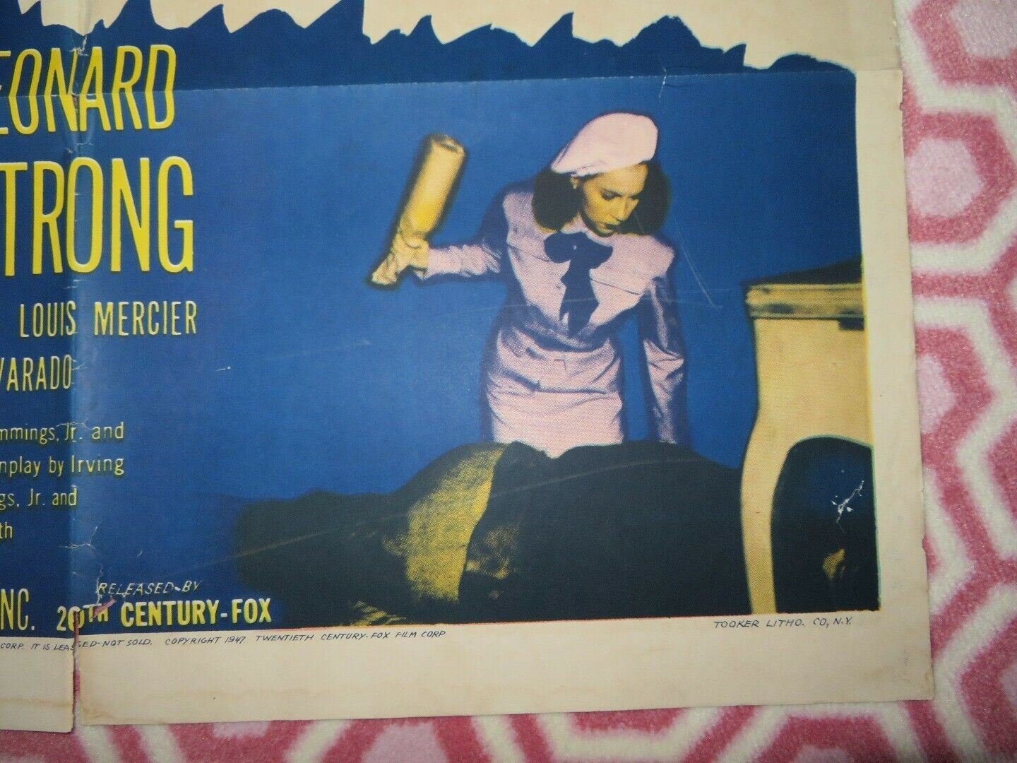 JEWELS OF BRANENBURY FOLDED US ONE SHEET POSTER RICHARD TRAVIS M CHEIREL 1947 Movie posters