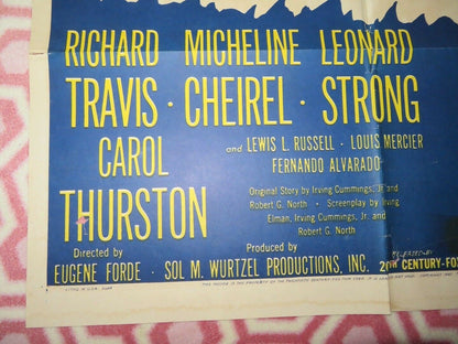 JEWELS OF BRANENBURY FOLDED US ONE SHEET POSTER RICHARD TRAVIS M CHEIREL 1947 Movie posters