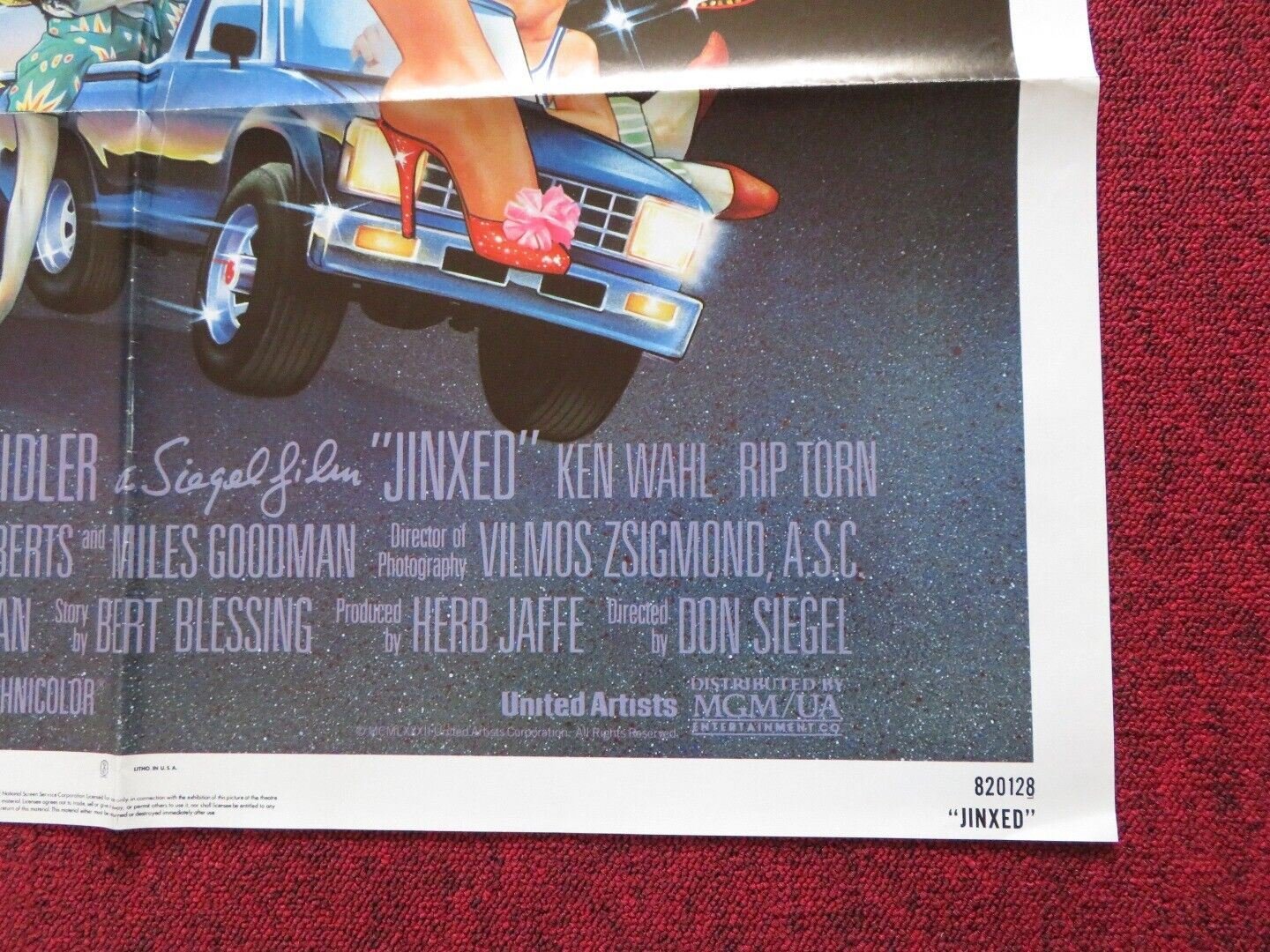 JINXED FOLDED US ONE SHEET POSTER BETTE MIDLER RIP TORN 1982 Movie posters