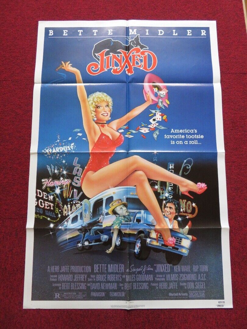 JINXED FOLDED US ONE SHEET POSTER BETTE MIDLER RIP TORN 1982 Movie posters