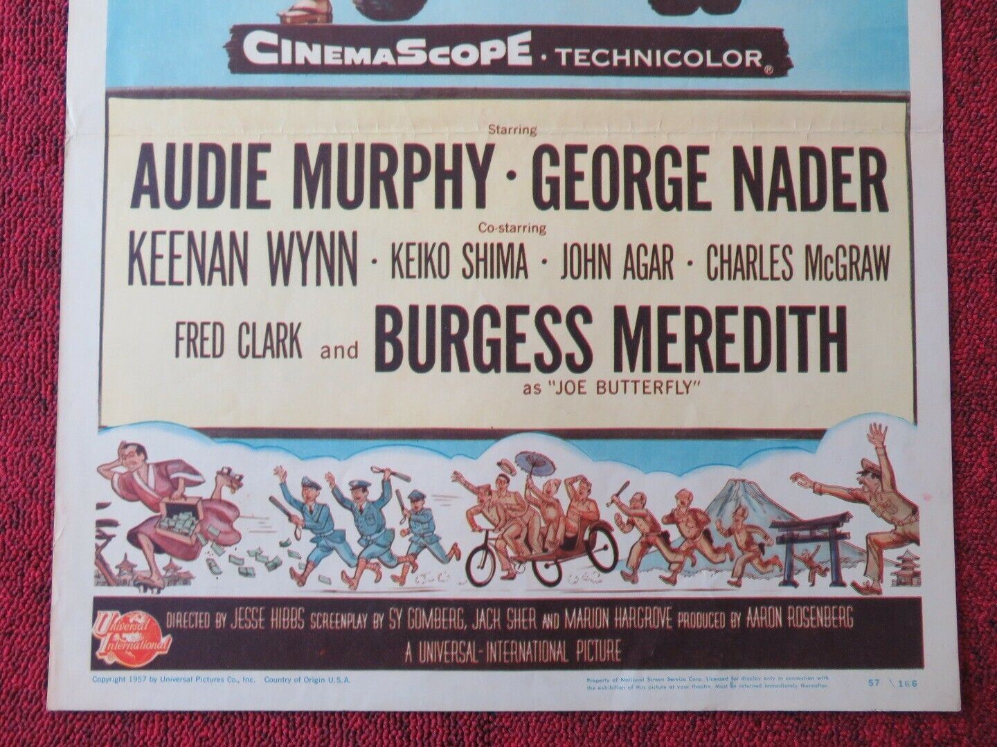 JOE BUTTERFLY US INSERT (14"x 36") POSTER AUDIE MURPHY GEORGE NADER 1957 Movie posters