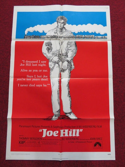 JOE HILL FOLDED US ONE SHEET POSTER THOMMY BERGGREN 1971 Movie posters