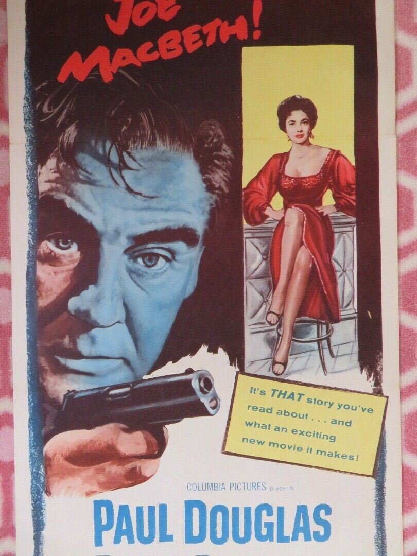 JOE MACBETH US INSERT (14"x 36") POSTER RUTH ROMAN PAUL DOUGLAS 1956 Movie posters