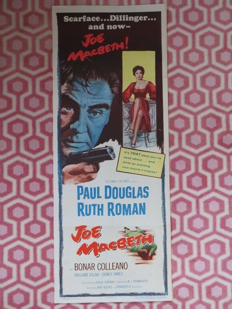 JOE MACBETH US INSERT (14"x 36") POSTER RUTH ROMAN PAUL DOUGLAS 1956 Movie posters