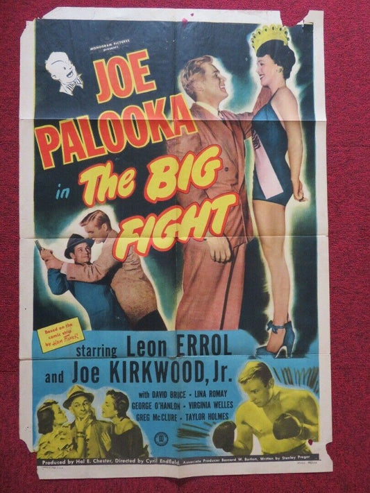 JOE PALOOKA IN THE BIG FIGHT FOLDED US ONE SHEET POSTER LEON ERROL 1949 Movie posters
