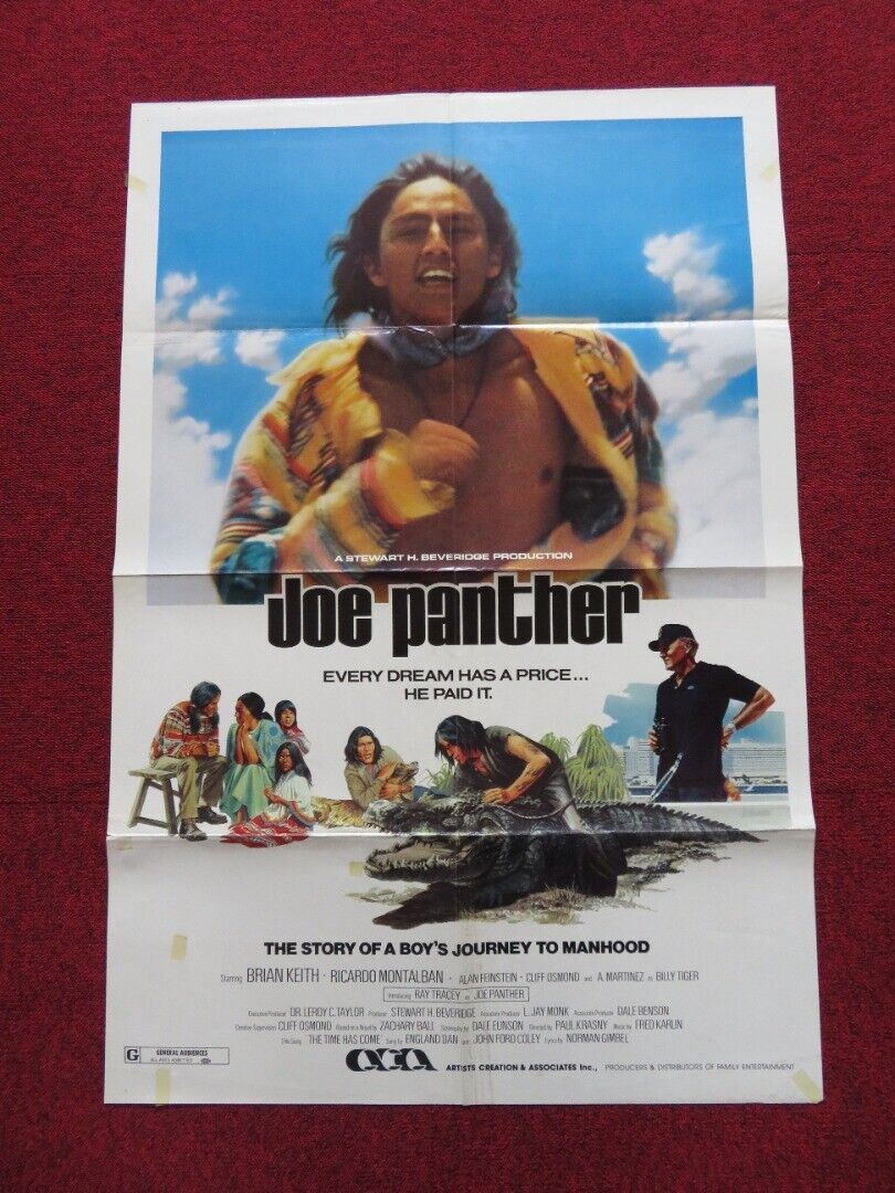 JOE PANTHER FOLDED US ONE SHEET POSTER BRIAN KEITH RICARDO MONTALBAN 1976 Rendezvous Cinema Movie posters