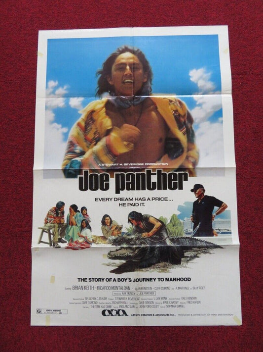 JOE PANTHER FOLDED US ONE SHEET POSTER BRIAN KEITH RICARDO MONTALBAN 1976 Rendezvous Cinema Movie posters