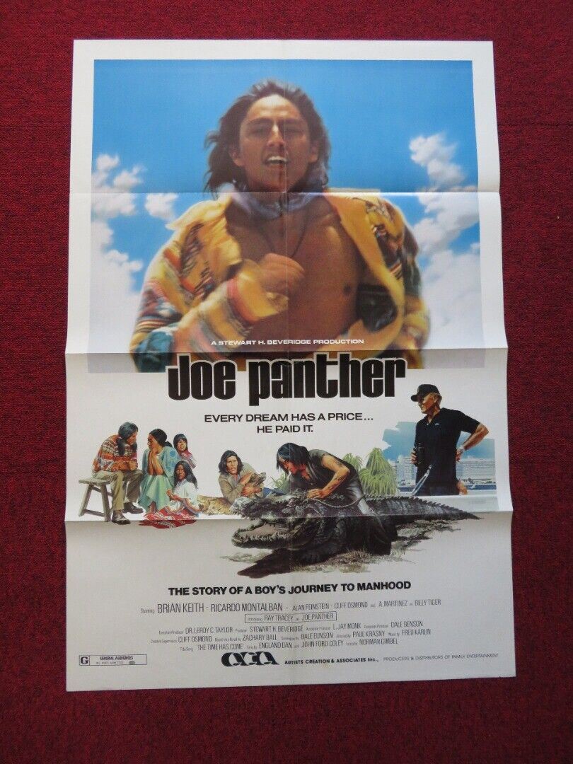 JOE PANTHER FOLDED US ONE SHEET POSTER BRIAN KEITH RICARDO MONTALBAN 1976 Movie posters